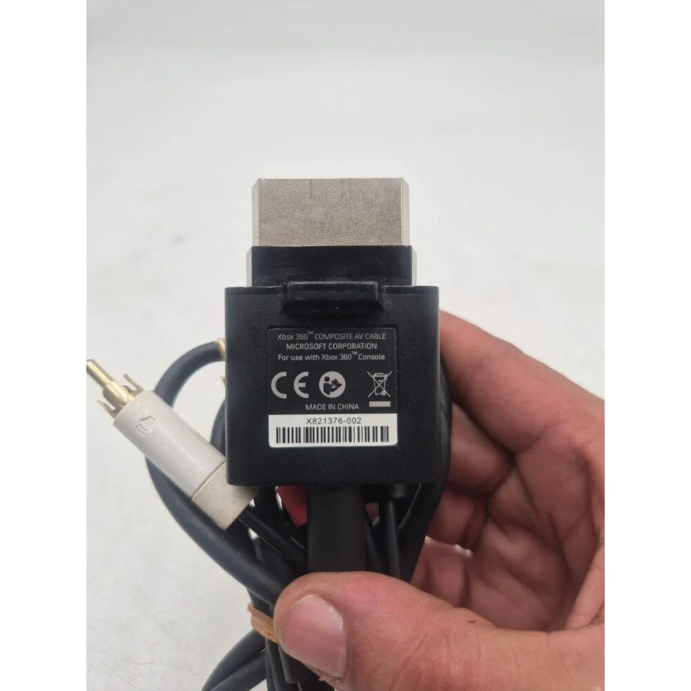 Official OEM Microsoft Xbox 360 AV Composite Audio Video Cable RCA Black